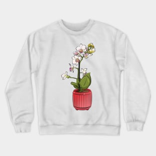 White Orchid Flower Crewneck Sweatshirt